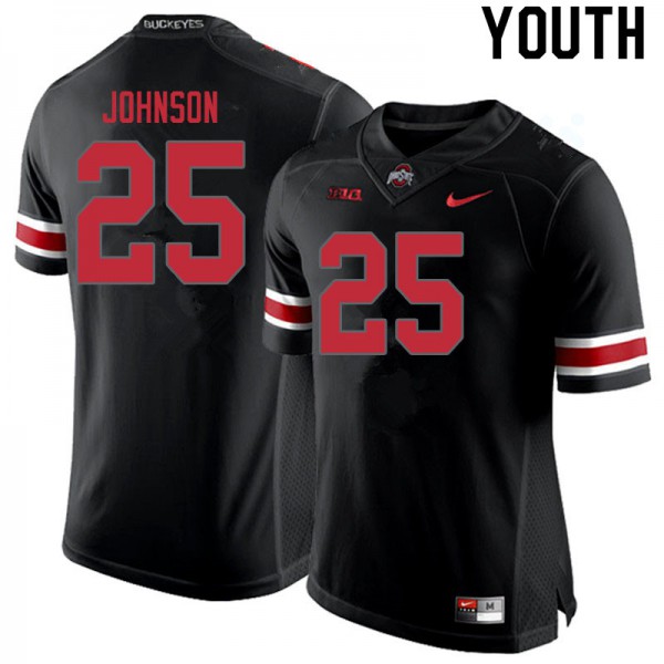 Ohio State Buckeyes #25 Xavier Johnson Youth NCAA Jersey Blackout OSU50352